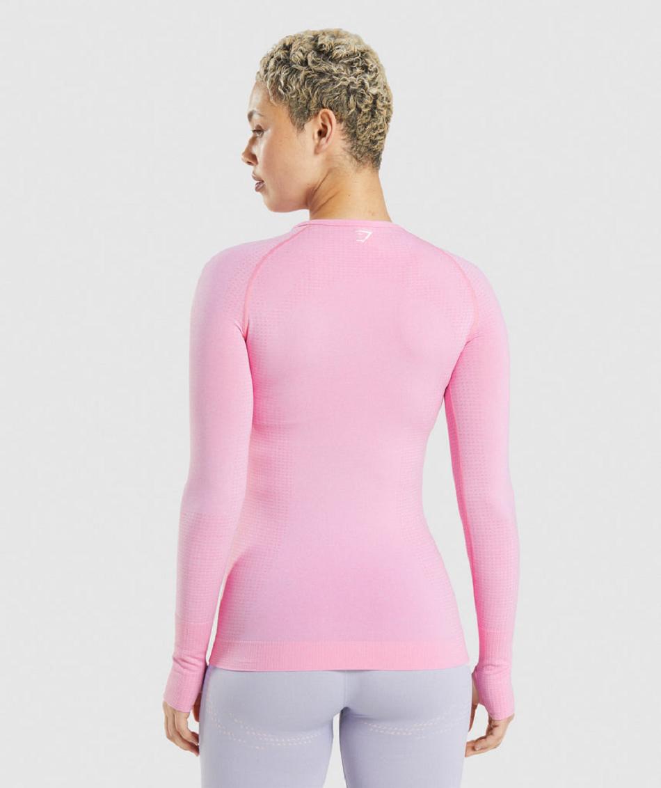 Gymshark Vital Seamless 2.0 Ženske Dugi Rukav Roze | HR 3533AHK